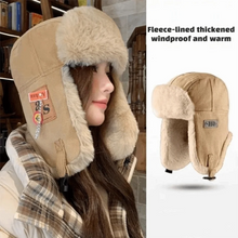 Load image into Gallery viewer, Fashion Thick Bomber Hat with Ear Flaps Waterproof Winter Hat Faux Fur Keep Warm Russian Cap Female
