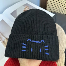 Load image into Gallery viewer, Cartoon Coldproof Kitten Embroidered Pullover Knitted Hat Warm Cat Crochet Cap Thick Pullover Cap Outdoor Sports
