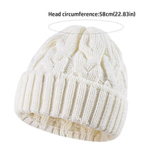 Load image into Gallery viewer, Fashion Handmade Winter Women Hat Thick Warm Stretchy Knitted Beanie Solid Color Windproof Crochet Hat Outdoor
