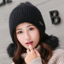 Load image into Gallery viewer, Fashion Thicken Women Winter Hat Ear Protection Cold Windproof Warm Beanie Caps Keep Warm Casual Warm Hat Outdoor
