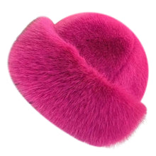 Load image into Gallery viewer, Fashion Headwear Fluffy Fur Winter Hat Solid Color Thicken Bucket Hat Cold Windproof Fisherman Hat for Women Girls

