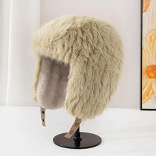Load image into Gallery viewer, Trendy Luxury Faux Fur Hat Retro Solid Color Raccoon Fur Hat Warm Windproof Winter Hat Unisex Winter Wear
