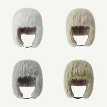 Load image into Gallery viewer, Trendy Luxury Faux Fur Hat Retro Solid Color Raccoon Fur Hat Warm Windproof Winter Hat Unisex Winter Wear
