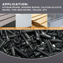 Load image into Gallery viewer, 50Pcs M3.5 Black Cross Flat Head Sheet Metal Screws Drill Wood Carbon Steel Screws Suitable For Wood Furniture Maintenance
