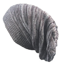 Load image into Gallery viewer, Men and Women Hat Mixed Color Cotton Striped Hip Hop Winter Warm Hat Beanies Knit Long Loose Hat Outdoor Warm Pullover Caps
