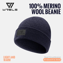 Load image into Gallery viewer, WRELS Unisex 100% Merino Wool Beanie Winter Warm Thermal Lightweight Breathable For Outdoor Daily Wear Soft Sports Fleece Hat
