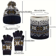 Load image into Gallery viewer, YANBIGUO Kids Winter Hat Gloves Scarf Set, Girls Boys Hats Beanie with Pom Children Knit Neck Warmer Mittens Fleece Lined Set
