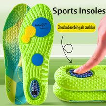 Load image into Gallery viewer, PU air cushion sports insole soft and comfortable sole arch support insole men's and women's elastic shock absorption insole
