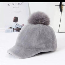 Load image into Gallery viewer, Women's Autumn Winter Fur Hat Sheep Velvet Fox Ball Cap Warm Cozy Animal Print Fashion Accessory

