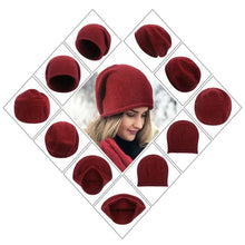 Load image into Gallery viewer, Creative Cotton Cashmere Warm Hat Rolled Hem Solid Color Knitted Hat Windproof Pullover Cap Autumn Winter
