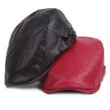 Load image into Gallery viewer, Men Women Ivy Cap Newsboy Hat Adjustable Faux PU Leather Berets for Spring Summer Autumn Gatsby
