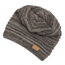 Load image into Gallery viewer, New Style Unisex Slouchy Winter Hats Men Women Striped Mix Warm Beanie Cap NIU Label Decor Plush Fur Lined Winter Knitted Hat
