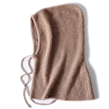 Load image into Gallery viewer, 100%Wool Balaclave Beanies For Women&amp;Men Winter Knitted Neck Face Protect Warm Soft Hooded Hats Drawstring Skullies Headgears
