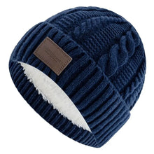 Load image into Gallery viewer, Casual Versatile Winter Knitted Hat Thickened Fleece-lined Couple Beanie Warm Coldproof Beanie Cap Unisex
