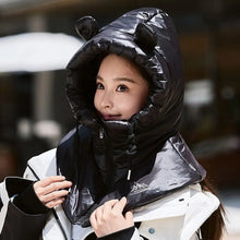 Load image into Gallery viewer, Warm Winter Down Hooded Hats Ultralight Drawstring Coat Short Tank Top Zippper Removable Neck Cover Fake High Collars Women's
