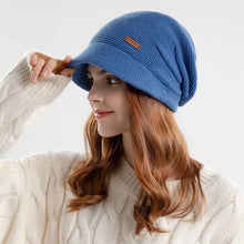 Load image into Gallery viewer, Fashion Soft Knitted Hat Fleece Lined Thickened Beanies Keep Warm Short Brim Ear Protection Outdoor
