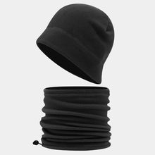 Load image into Gallery viewer, New Polar Fleece Hat Scarf Set Windproof Coldproof Pullover Cap Warm Ear Protection Cap Unisex

