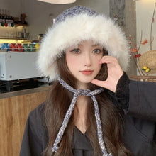 Load image into Gallery viewer, Fashion Cold-proof Faux Fur Beanies Hat Thicken Cold Protection Warm Lei Feng Hat Furry Ear Protection Caps Women Accessories
