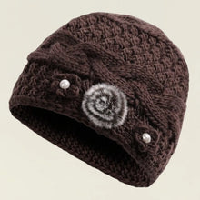 Load image into Gallery viewer, Fashion Knitted Warm Hat Thickned Windproof Beanies Hats Cold Proof Floral Embroidery Pullover Hat Winter

