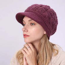 Load image into Gallery viewer, Fried Dough Twists Knit Hat Plush Thickened Warm Wool Hat Suitable for outdoor wind protection in autumn and winter

