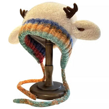 Load image into Gallery viewer, New Fur Deer Storage Hat Ear Protection Warm Knitted Deer Antler Hat Windproof Elastic Winter Cap Outdoor
