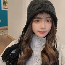 Load image into Gallery viewer, New Windproof Knitted Hat Tassel Ear Protection Winter Beanie Woolen Cap Women
