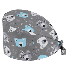 Load image into Gallery viewer, Unisex Cartoon Printing Scrub Cap Adjustable Buckle Print Design Nursing Cap Pure Breathable Soft Lab Scrub Hat Operating Room
