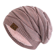 Load image into Gallery viewer, Unisex Slouchy Winter Hats Warm Fleece Lined Beanie Cap Men Women Casual FS Label Decor Winter Mixed Color Knitted Hats
