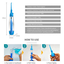 Load image into Gallery viewer, Portable Oral Irrigator Clean Mouth Wash Your Tooth powerful Irrigation Manual Water Pick Dental Flosser Washing No Electricity 0ral irrigator
