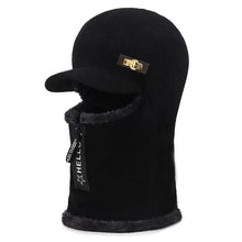 Load image into Gallery viewer, Autumn and winter men's cold resistant and warm woolen hat, cycling knitted hat, neck and ear protection integrated cotton hat
