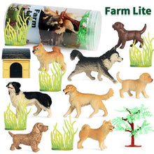 Load image into Gallery viewer, Mini Dog Toy Model Barrel Golden Retriever Shiba Inu Husky Set Cake Car Decoration Children's Educational Toys
