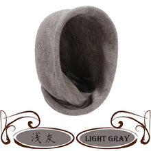 Load image into Gallery viewer, New winter scarf and hat combo for ladies – made of faux cashmere, knitted in a DIY style, featuring a hood and a pull-on design
