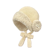 Load image into Gallery viewer, Cute Warm Thick Women Knitted Hat Coldproof with Ties Ear Protection Cap Thickened Windproof Beanies Hat Winter Outdoor
