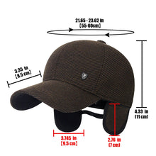 Load image into Gallery viewer, Mens Winter Baseball Cap with Ear Flaps, Baseball Winter Hats with Ear Flaps for Men Outdoor Walk Running  Adjustable Size
