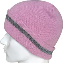 Load image into Gallery viewer, High Visibility Safety Beanie Reflective Knit Ribbed Hats Warm Winter Bonnets for Night Running Hiking Cycling
