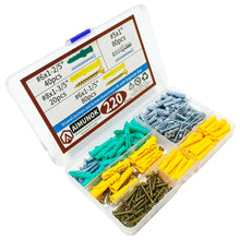 Load image into Gallery viewer, 220pcs Drywall Anchors and Screws Assortment kit with Organizer Box Fasteners Tools #8x1-3/5'' #8x1-3/5'' #5x1''cessories
