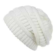 Load image into Gallery viewer, Stylish Solid Color Warm Knitted Hat Soft Elastic Windproof Winter Knit Beanies Keep Warm Without Brim Knit Slouchy Beanie Adult
