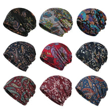 Load image into Gallery viewer, Contrasting Colors Pullover Hat Plaid Print Multifunctional Casual Hedging Cap Scarf Pullover Hat Turban Hats Autumn and Winter
