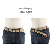 Load image into Gallery viewer, Women's Elastic Woven Elastic Pant Belt Men's and Women's Korean-Style Pin Buckle Student Thin Belt
