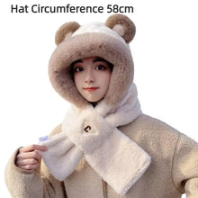Load image into Gallery viewer, Outdoor Winter Integrated Scarf Hat Thickened Warm Scarf Hooded Cap Ear Protection Hat Scarf Set Cycling Cap
