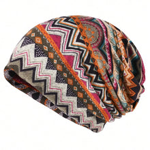 Load image into Gallery viewer, Contrasting Colors Pullover Hat Plaid Print Scarf Pullover Hat Casual Hedging Cap Multifunctional Turban Hats Autumn and Winter
