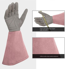 Load image into Gallery viewer, Professional Garden Leather Gloves Garden Rose Pruning Stab-Resistant Long Sleeve Printed Gardening Gloves
