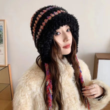 Load image into Gallery viewer, Fashion Dopamine Knitted Woolen Hat Windproof Thickened Beanies Cap Keep Warm Coldproof Ear Protection Cap for Women
