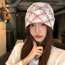 Load image into Gallery viewer, Fashionable Y2K Lace Pullover Hollow Korean Style Beanies Cap Breathable Stack Hats Summer
