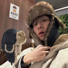 Load image into Gallery viewer, Women's Winter Hats Faux Fur Earflap Hat Mens Trapper Bomber Hats Outdoor Russian Ski Hat Thicken Warm Fur Cap Y2K Streetwear
