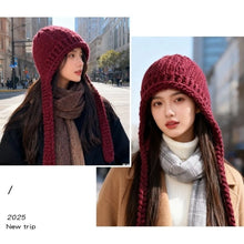Load image into Gallery viewer, New Soft Knitted Hat Ear Warmth Breathable Knitted Balaclava Hat Thickened Windproof Earmuff Hat for Autumn Winter Season
