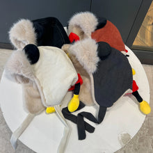 Load image into Gallery viewer, Cute Ear Bomber Hat Winter Warm Earflap Cap Thick Windproof Pilot Hat Retro Design Thickened Warm Ear-protecting Hats
