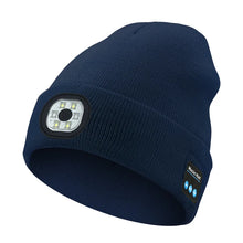 Load image into Gallery viewer, Warm LED Beanie Hat Bluetooth 5.4 Wireless Stereo Headset USB Rechargeable Adjustment 3 Gear Dimming LED Light Warm Music Hat
