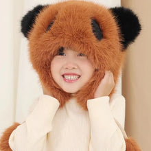 Load image into Gallery viewer, Cute Panda Women Winter Caps Windproof Plush Fur Plush Pullover Hat Winter Warm Neck Protection Kids Ear Protection Cap Outdoor
