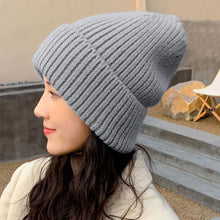 Load image into Gallery viewer, Fashion Winter Warm Hats for Women Casual Stacking Knitted Bonnet Caps Men Hats Solid Color Hip Hop Unisex Female Beanies
